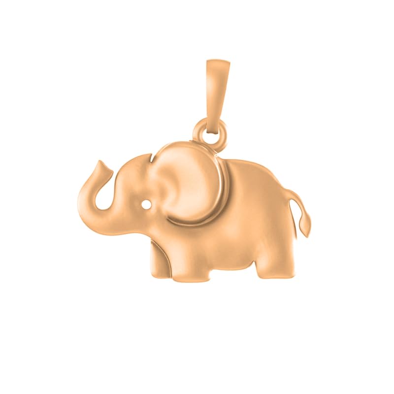 Pendentif éléphant plaqué or 22 carats Mtrolls en argent sterling brillant