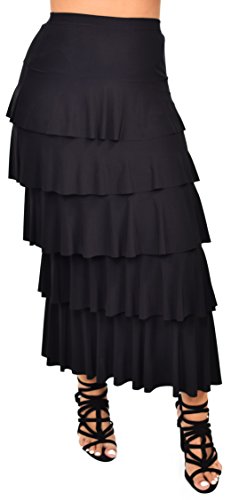 Dare2BStylish Women Boho Waterfall Tiered Layered Maxi Skirt | Reg & Plus Sizes3