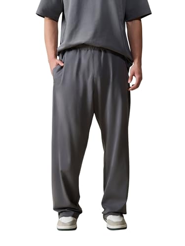 Image of CAVA Wide Leg Joggers for Men | High Waist Lounge Pants, Soft Cotton Terry, Relaxed Fit Sweatpants with Pockets