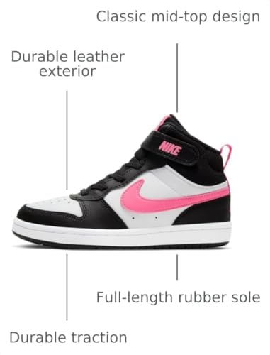 Image of Nike Unisex Kids' Court Borough Mid 2 Shoes - Boys Girls Toddlers & Baby Sneakers