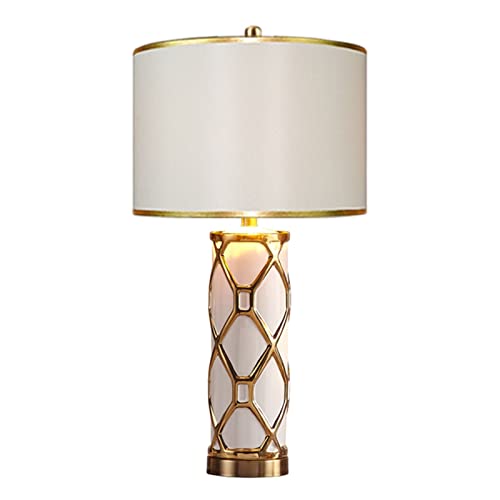 Lampe de bureau de salon anti-éblouissement avec abat-jour tissu
