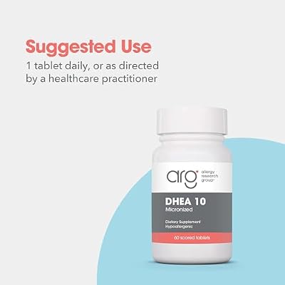 Allergy Research Group ARG DHEA 10 Micronized Lipid Matrix - Supports Hormone Balance & Brain Function - Delivers 10 mg DHEA - Micronized & Plant Sourced - Hypoallergenic - 60 Servings - 60 Capsules