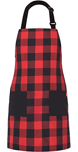 ALIPOBO Chef Bib Apron for Men Women, Christmas Gift, Kitchen Cooking Apron with 2 Pockets, 40