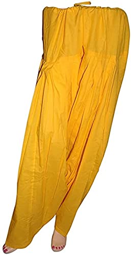 Selection Patiala Salwar, Harem Pants, Yoga Pilates Pants 100% Cotton Free Style (Yellow)