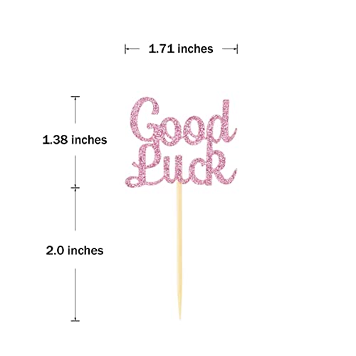 Donoter 24 Pieces Pink Glitter We Will Miss You Cupcake Toppers Good Luck Heart Cake Picks For Going Away Party Table Decorations #TOP1