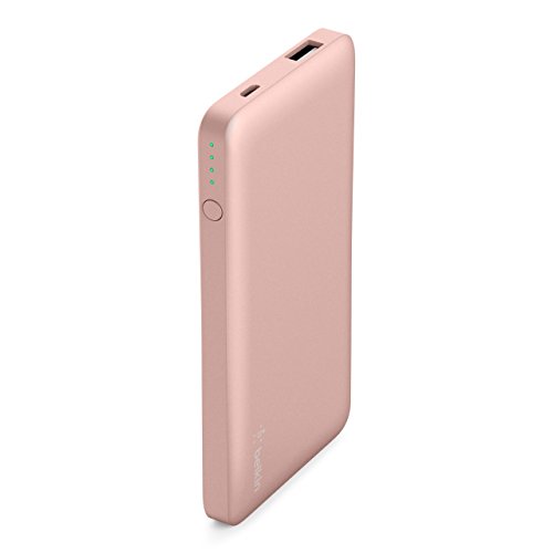 Belkin Pocket Power 5,000mAh Durable Ultra Slim Portable Charger / Power Bank / Battery Pack (Pink)