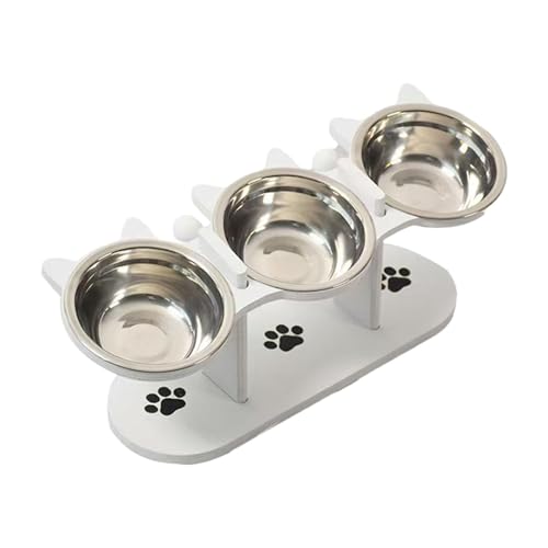 STARTIST 高さのある猫用フィーダーボウル フード、おやつ、水、スタンド付き 猫用食器 吐き戻し防止 小型犬・ 子 多頭飼い