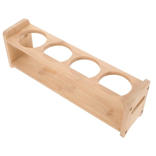 CIYODO Bamboo y Soporte Para Olas De Madera Organizador Botella De Aceite Frascos De Especias Especiero Jarra De Especias Estante De Especias Debajo Del Gabinete Khaki Madera Maciza