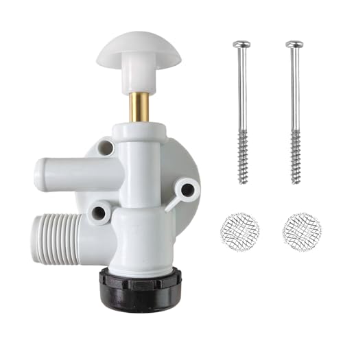 Image of 385314349 RV Water Valve Replacement Kit - Durable Anti-Leak Design for Camper, Trailer & Boat Pedal Flush Toilets, Freeze-Resistant Construction with 1 /2 inch NPT Connections