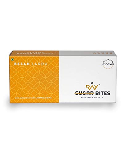 Image of LB RAY No Sugar Bites Stevia Besan Laddoo - 100% Sugar Free Sweets (Pack of 3 - 900g)