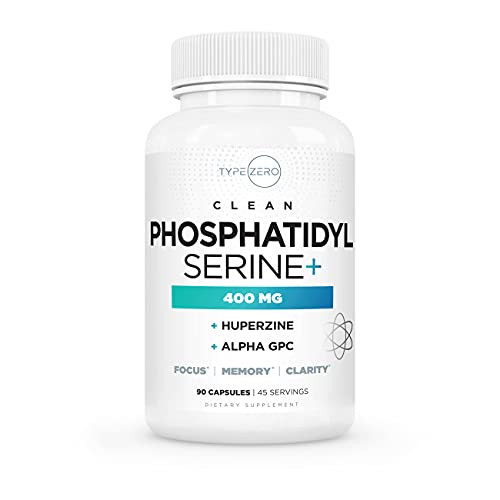 3-in-1 Phosphatidylserine Nootropics Brain Support Supplement w Alpha GPC, Huperzine A, Phosphatidylserine 400mg L Serine Memory Supplement for Brain Booster Supplement for Focus Memory Clarity Energy