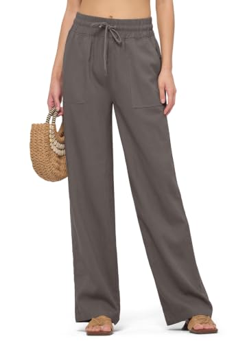 Image of Willit Women Linen Pants Wide Leg Palazzo Trousers 29 inch /31 inch / 33 inch