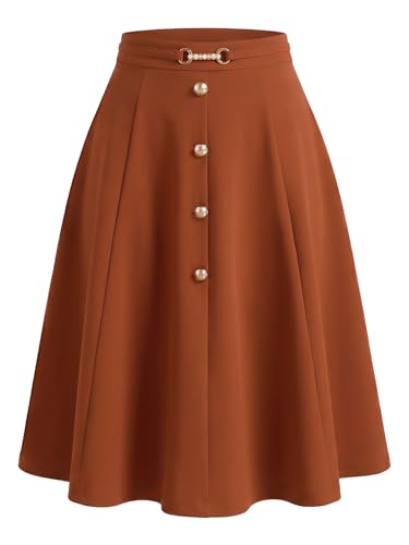 Image of Allegra K A-Line Midi Pleated Skirt for Women
