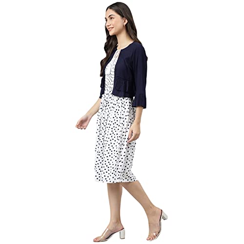 Image of DEEBACO Women Floral Printed Shrug Dress