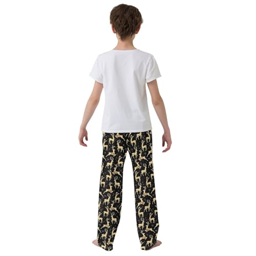 Golden Deer Boys Long Pants Soft Trousers Elastic Waist Kids Lounge Bottoms with Pockets S-XL3