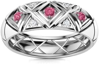 Jewels by Parijaat 0.30 Cttw Round Cut Created Gemstone X Design Wedding Engagement Men's Ring In 14K White Gold Over 925 Sterling Silver with Lovely Gift Box