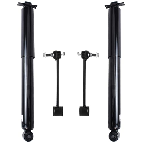 Image of Detroit Axle - Rear 4pc Shock Absorbers Kit for 2007-2017 Jeep Wrangler, 2018 Wrangler JK, 2 Shock Absorbers Assembly 2 Sway Bar End Links 2008 2009 2010 2011 2012 2013 2014 2015 2016 Replacement