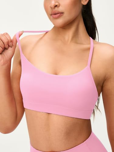Image of Womens Y Back Padded Sports Bra Strappy U Neck Butter Soft Low Impact Workout Bras Yoga Pilates Walking