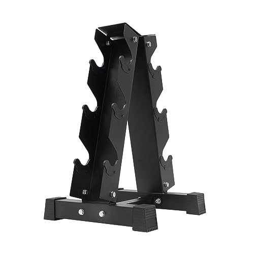 3 Tier Dumbbell Rack Stand Only Compact A-Frame Weight Rack Dumbbells Holder Storage Organizer 176lbs Heavy Duty for Home Gym Exercise Workout - Thumbnail 6