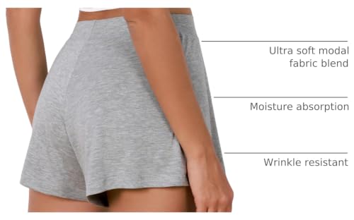 Image of ODODOS 2-Pack Ultra-Soft Modal Lounge Shorts for Women - Lightweight & Breathable Sleepwear, 3 inch Inseam