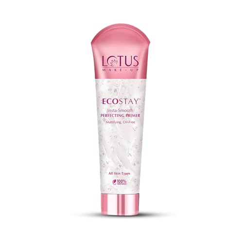 Lotus Makeup Ecostay Insta Smooth Mattifying Perfecting Primer | With Vitamin E | Oil-free | Mattifying Finish | Gel Based, Weightless Primer | All Skin Types | 30g