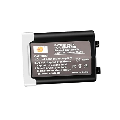 DSTE   Batería de repuesto compatible con Nikon EN EL18d EL18d D4 D4S D5 D6 Z9 D800 D800E cámara 11,1 V