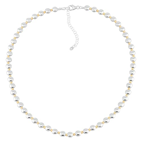 Silpada 'Limitless' Sterling Silver with 14K Yellow Gold Plating Hematite Beaded Necklace, 18" + 2" (6mm)3