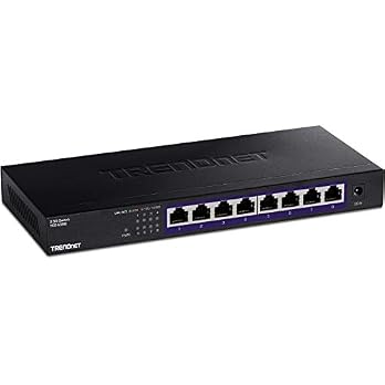 TRENDnet 8-Port Unmanaged 2.5G Gaming Switch, 8 x 2.5GBASE-T Ports, 40Gbps Switching Capacity, Backwards Compatible with 1000Mbps Devices, Fanless, Wall Mountable, Lifetime Protection, Black, TEG-S380