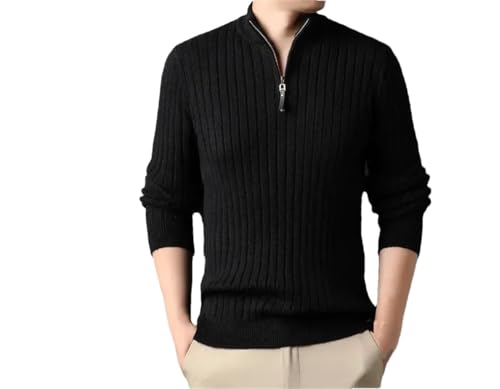 Men's Quarter Zip Sweater Slim Fit Casual Knitted Turtleneck Pullover Mock Neck Sweater Long Sleeve Sweaters