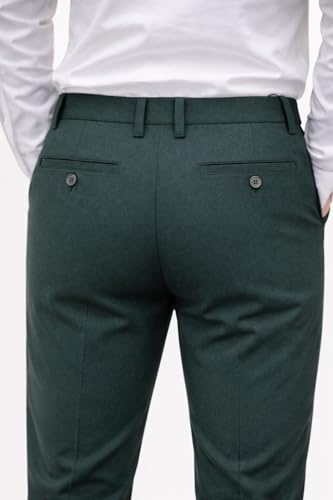 Image of DENRO Men's Slim Fit Cotton Stretch Trousers | Smart Casual & Workwear Pants for Office Use | 98% Cotton 2% Spandex Fabric | Mid-Rise Tailored Fit | Sizes 28-38
