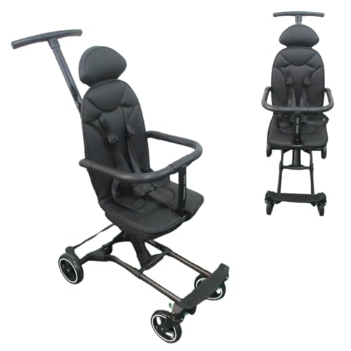 キッズトラベル b型 ベビーカー 超軽量コンパクト 折りたたみ ベビーバイク ベビーバギー コンパクト収納 持ち運び便利 家族旅行 帰省 (ブラック)