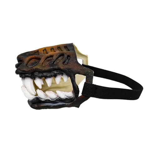 Scary Dog Muzzle for Halloween,Gruseliger Werwolf-Hundemaulkorb mit großen Zähnen – Bunte Zombie-Maske, lustiges Kostüm für Halloween (1 Stück, 32cm)