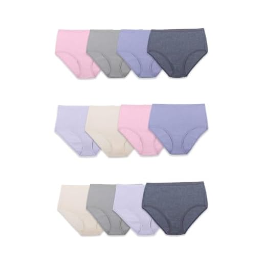 Fruit of the Loom Women's Beyondsoft Underwear (Regular & Plus Size), Brief-Cotton Blend-12 Pack-Colors May Vary, 9