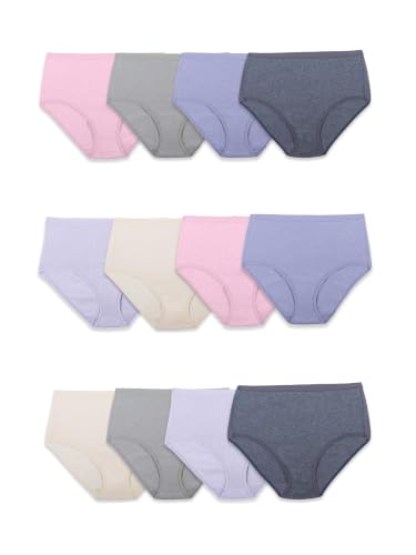 Fruit of the Loom Women's Beyondsoft Underwear (Regular & Plus Size), Brief-Cotton Blend-12 Pack Assorted Colors, 8