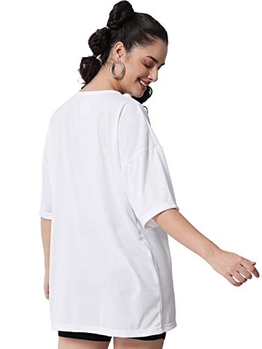 Image of KOTTY Women's Oversized T-Shirts | Cotton Blend||Stylish Prints & Solids||Long Length||Loose fit