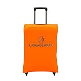 Medium Opulent Orange Water-Resistant Luggage Covers for Suitcase TSA Approved for 24'-26' - Durable Patented Design Suitcase Covers for Luggage, Fundas para Maletas, Travel Accessories