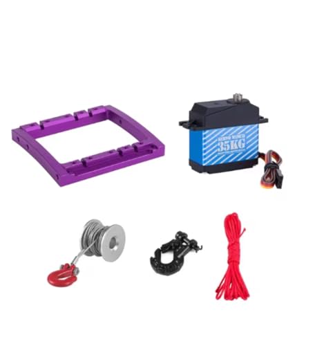 Steering/Winch Dual Servo Mount for 1/10 RC Rigs Crawler Capra SCX10 II Axle Comp TGH Rails LCG Chassis Kit Upgrade Part (Purple Blue Set)