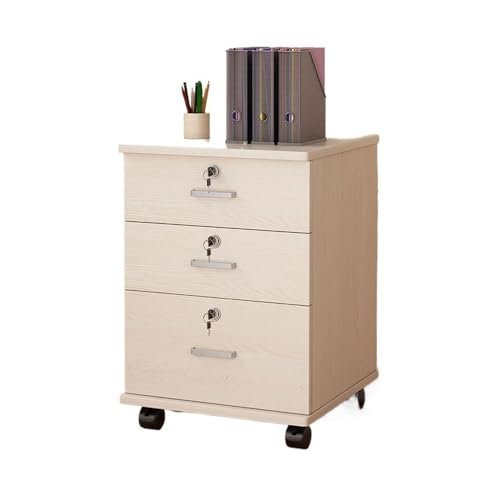 FZL02068LM Carpeta Gabinete de Archivo de Bloqueo Simple Gabinete bajo móvil con cajones Gabinete de Archivo de Oficina Organizador de Archivos Carpetas de Archivos(Beige)