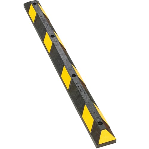 Checkers Park-It® 6 Foot Long 100% Recycled Rubber Parking Stop, 6' x 6" x 4", Parking Lot Curb Wheel Stopper, Highly Visible Black/Yellow, GNRS1610YB