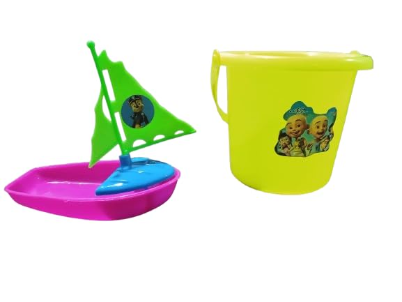 Image of Negi Beach Set for Kids Play Like Bucket | Ship | Solid Stainer | Shovel & Rake | Rhino Shape | Snail Shape for Toddler 3 Year and Above for 7 pcs for