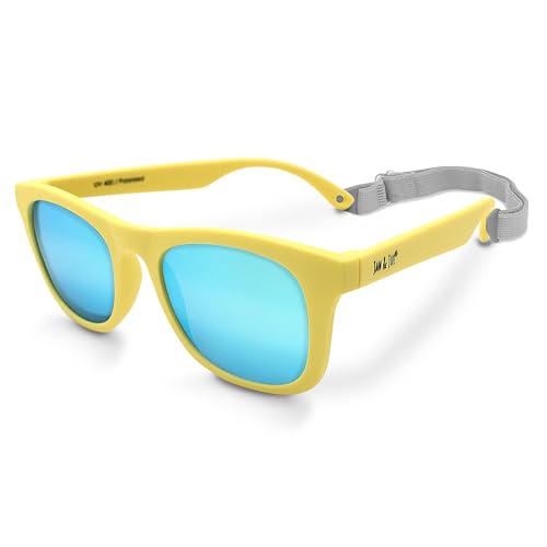 JAN & JUL Girls Sunglasses for Kids UV400 Protection with Adjustable Strap (M: 2-6 Years Lemonade Aurora)