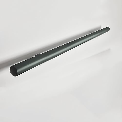 Genérico Pasamanos Moderno de Aluminio Negro, Barra de Apoyo de Pared de 40 cm, 50 cm, 60 cm y 100 cm, diseño Redondeado para escaleras Interiores y Exteriores, porches y terrazas. Pasamanos Duradero