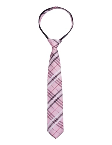 Alizeal Boys 15inch Length Novelty Woven Stripe Neckties for Age 8-14, Pink Stripe