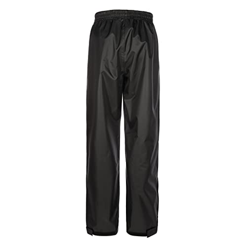 Foto von Dry Fashion Herren Regenhose inkl. Packsack - Leichte Regenbundhose mit Pack-Tasche Überziehhose Wasserdicht Winddicht Atmungsaktiv in Schwarz Größe S