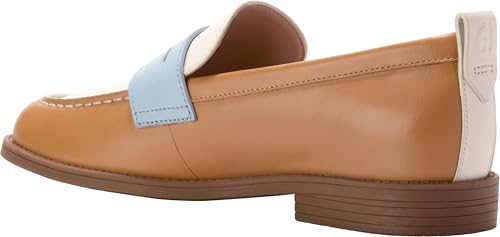 Cole Haan Cole Haan Women's Stassi Penny Loafers, Biscuit/Ivory/Skyway Leather, 9.5-B US