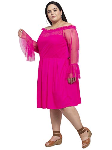 Image of Flambeur Women's Crepe A-Line Knee-Length Dress