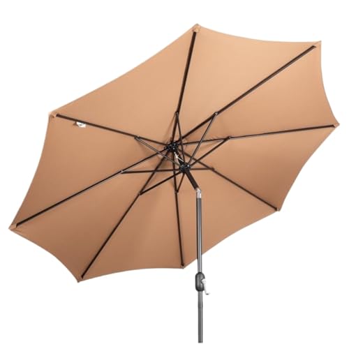 Parasol exterior reclinable de jardín con protección solar para mesa de patio
