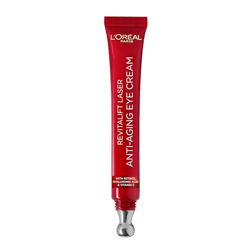 LOréal Paris Laser Renew Anti-Ageing Triple Action Eye Cream Smooth Wrinkles and Target Eye Bags Pro-Retinol Hyaluronic Acid and Vitamin C Suitable for All Skin Types 15ml