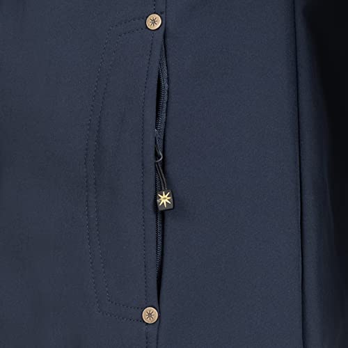 Ankerglut Damen Softshellmantel Kurzmantel mit Kapuze Gefüttert Übergangsjacke #ankerglutbrise Softshelljacke, Navy, 44