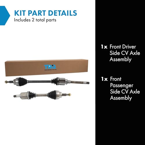 Image of TRQ Front Driver & Passenger Side CV Axle Assembly Set for 11-22 Dodge Durango 11-21 Jeep Grand Cherokee 22 Jeep Grand Cherokee WK with 2 Speed Transfer Case